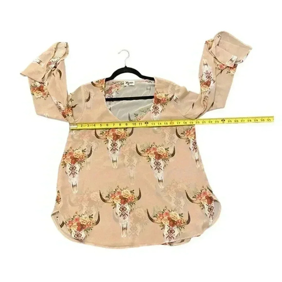 Show Me Your Mumu Blouse Womens Floral Bull Hippie Dippie Top Size Small - Picture 5 of 7